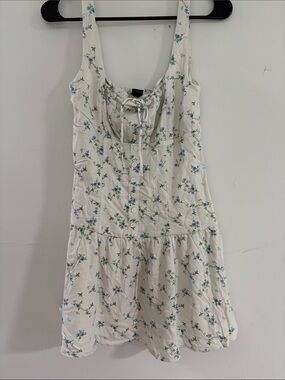 Wild Fable White Sundress with floral Blue Print size small NWT
